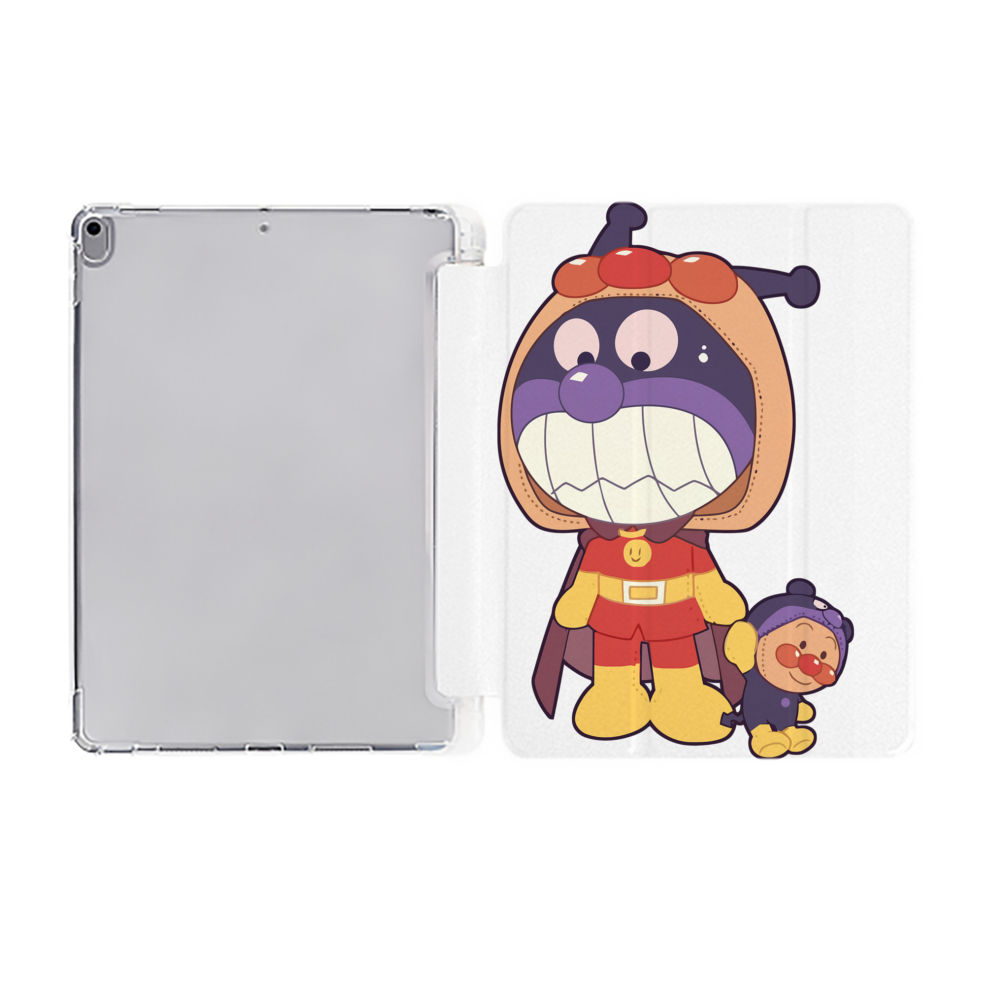 （画像用） アンパンマン Anpanman IPad ケース ペン収納付き 三つ折りスタンド PUレザー×シリコン 対応機種9.5/10.5/10.9インチ